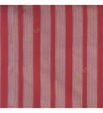 Red color vertical pencil stripes net finished vertical and horizontal thread crossing checks poly sheer curtain